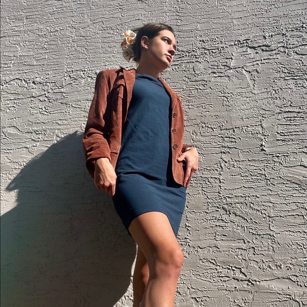 INC Women’s Genuine Leather Jacket & Old Navy Bodycon Dress (style bundle)